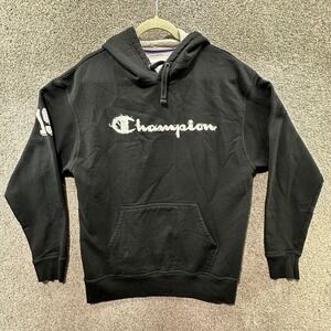 Champion Hoodie Sweatshirt Men‎ Large Black Casual Logo